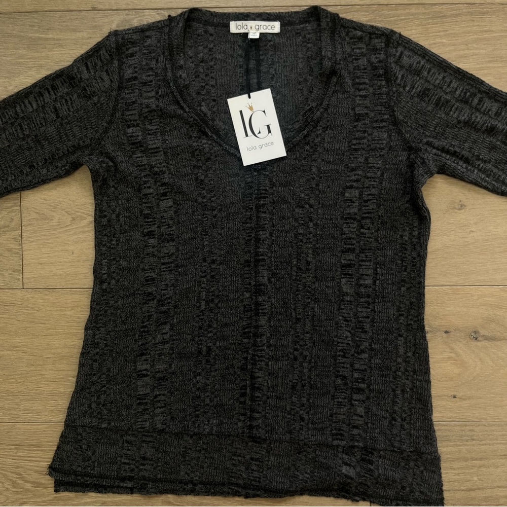Black Long Sleeve V-Neck